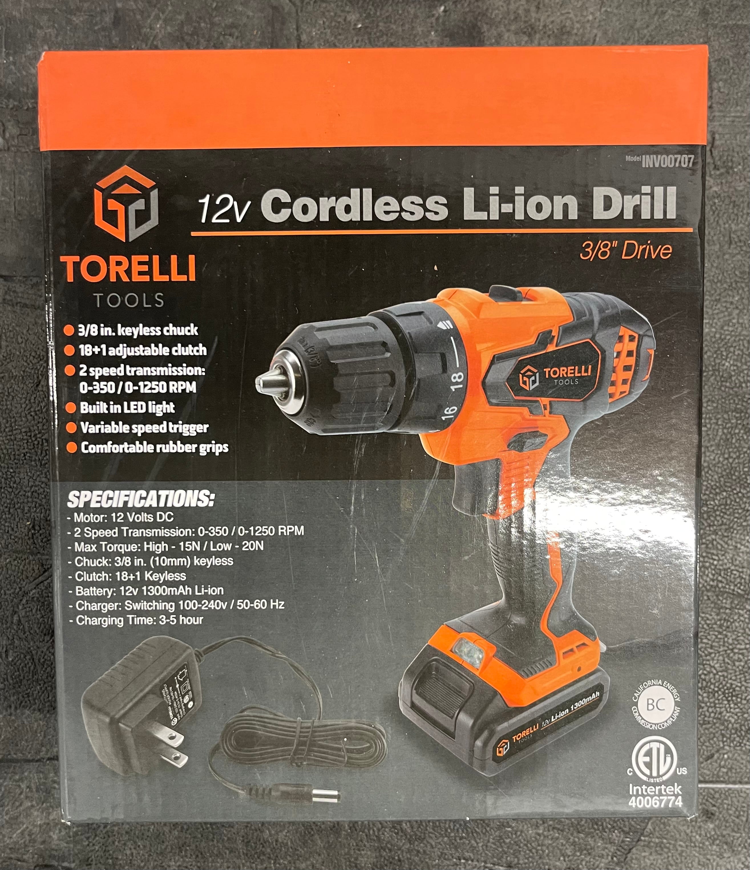 NEW Torelli Tools 12V Cordless Li-ion Drill (Model INV00707). OBO