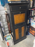 Tall Black and Wood Color Secretary Desk