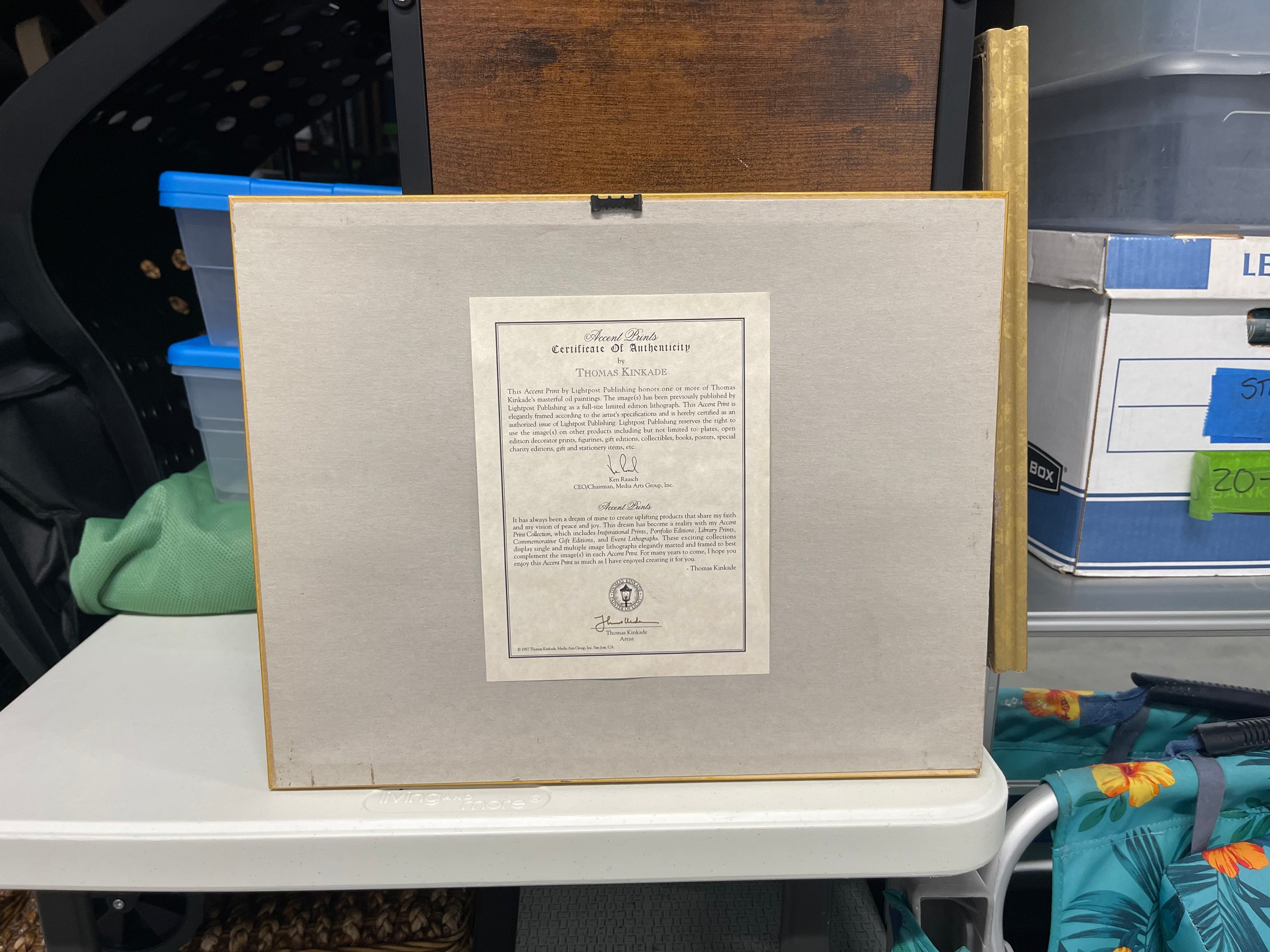 Set of 2 Thomas Kinkade Framed Prints with Certificates.